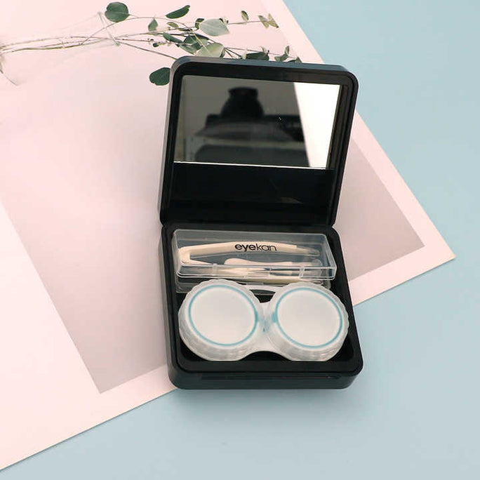 Contact Lens Case High Quality Travel Kit Design Travel Portable Solid Color Lens Cover Container Beauty Pupil Storage Soaking Box Eyewear Accessories