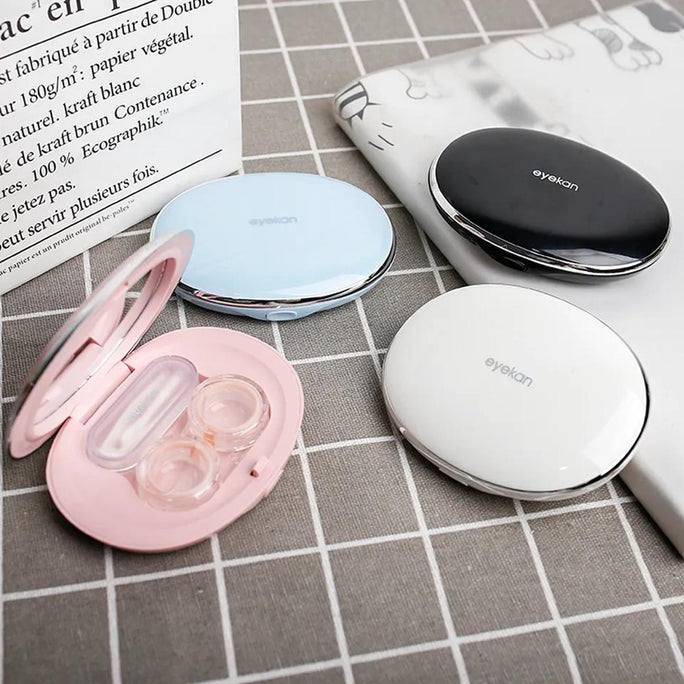 Contact Lens Case Travel Kit Travel Portable Solid Color Lens Cover Container Beauty Pupil Storage Soaking Box Eyewear Accessories