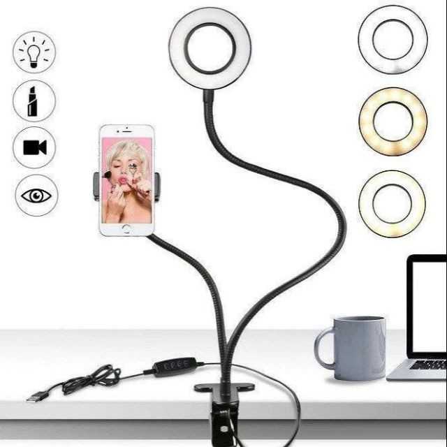 2in1 stand Professional Live Stream Phone Mobile Holder with Ring Light stand