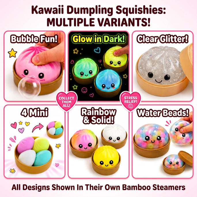 ( 01Pc / Boxs ) / (04Pcs Boxs) Squeeze Toys Box Dumpling Squishy Rising Stress Ball | Soft Desk Stress Relief for Office Home Relaxation