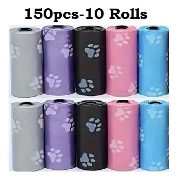 Pack of 10 Roll Printed Diaper Garbage Bag for Baby Excrement Rubbish Bag Organize Pet Dogs Waste Bag 22x28cm