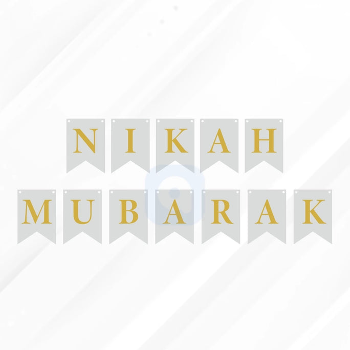 Nikkah Mubarak Letter Bunting Banner Decoration Set