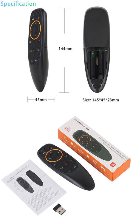 G10S Voice Control Air Mouse | 2.4GHz Wireless Remote with USB Receiver 6 Axis