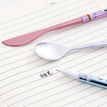 01 Pc Creative Spoon Knife Fork Gel Pen Tableware (mixed send Randomely) Model Black Ink Gel Pen 0.5mm School Office Supply Gift Kawaii Stationery Papelaria