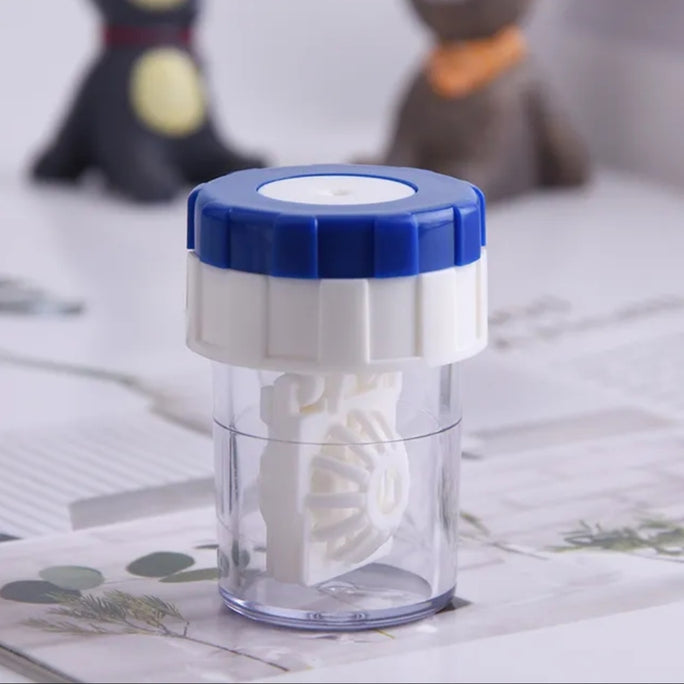 Contact Lens Cleaner Case Manual Rotary Lens | Cleaner Travel Plastic Container Storage Soaking Box