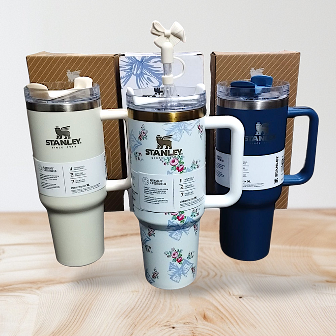 Drinkware 40oz Mug Tumbler FlowState Stanley Quencher 1200ML Stanley Cup Stainless Steel Vacuum Insulated Tumbler Ice Coffee Cup - Tumbler mugs Stanley The Quencher H2.O FlowState 40oz Tumbler