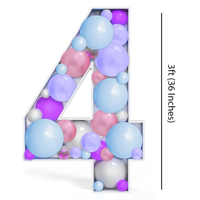 Number 4 Mosaic Balloon Decoration Frame