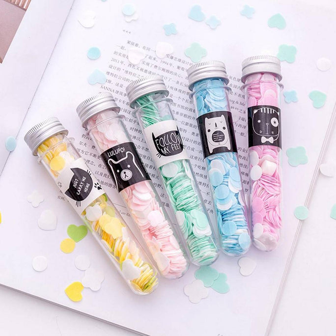 01 Tube Flower Paper Soap (100pcs inside tube) PORTABLE MINI BODY WASHING BATH TEST TUBE CONFETTI FOAMING FLOWER ONE TIME PAPER SOAP SLICE