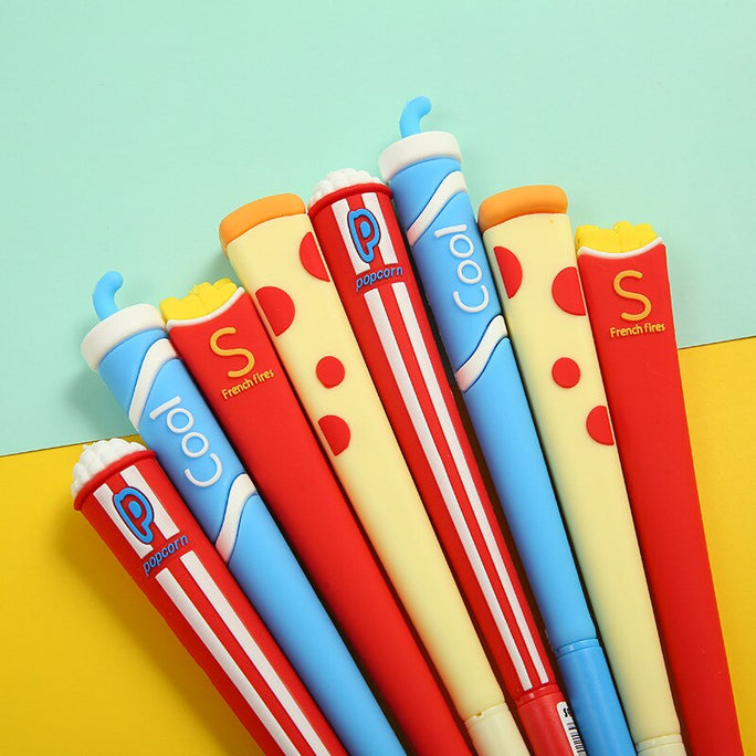 01 Piece Cute Stationery Pens Gel Food Pizza Cool Drink Popcorn Kawai Ballpoint Funny Rollerball School