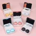 Contact Lens Case Travel Kit Square Travel Portable Solid Color Lens Cover Container Beauty Pupil Storage Soaking Box Eyewear Accessories