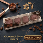Pack of 4 Creative Simulated Scented Chocolate Erasers, Kawaii Stationery Item, Perfect Student and Office Supplies, Great Gift Idea