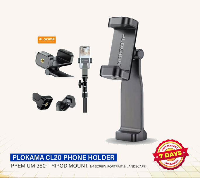 CL20 Premium 360° Tripod Phone Mount Universal 1/4 Inch Screw Mobile Holder |