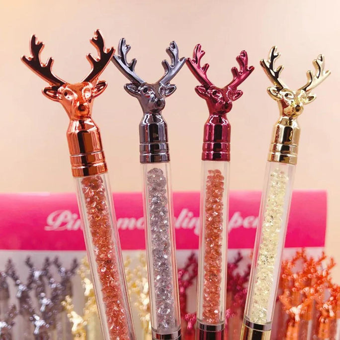 01 Pc Deer Gel Pens,Bling Metal Pens Ballpoint Pen School and Office Supplies