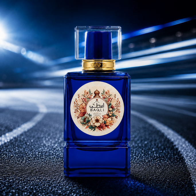 BAQI Azure Noir Perfume for Men - Citrus, Marine & White Floral Fragrance - Fresh Woody Fruity Scent - Long Lasting EDP - 50ml