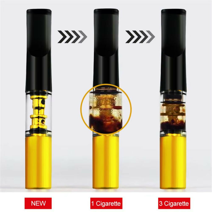 Pack of 2 - Mini Filtration Tobacco Tar Filter Cleanable Microfilter Cigarette Holder Recyclable Smoke Mouthpiece Filtration Smoking Gadgets