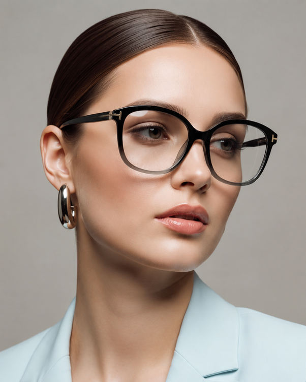 Rave Black Transparent Cat Eye Frame Glasses
