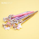 01 Pc Diamond Unicorn Lu.xury Metal Crystal Top Big Diamond Ballpoint GEL Pen Fashion Carat Gift For School Office
