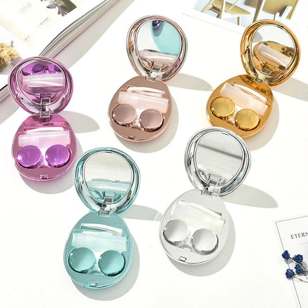 Contact Lens Case High Quality Travel Kit Egg ShapeTravel Portable Solid Color Lens Cover Container Beauty Pupil Storage Soaking Box Eyewear Accessories