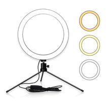 HX-260 26cm 10 Inch Round Ring Light Selfie Stick For YouTube TikTok Insta