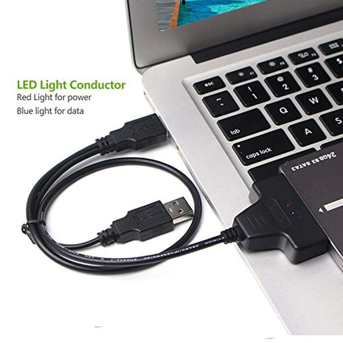 Best USB 2.0 SATA 7+15pin to USB 2.0 Adapter Cable for 2.5 HDD SSD Laptop Hard