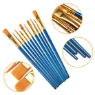 10 x Multi Shapes Artist Paint Brush Set Watercolour Acrylic Nylon Hair Oil & Poster Painting Supply