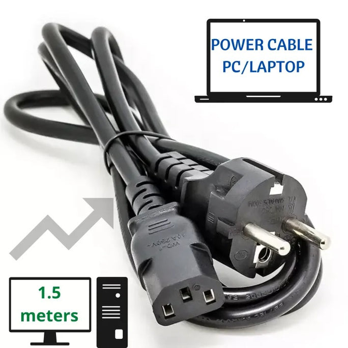 Computer Power Cord AC Power Cable for Power Supply 5ft (1.5m) Replacement AC
