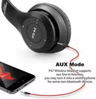 P47 Wireless Gaming Headphones Bluetooth Headset Foldable Headband With Calling