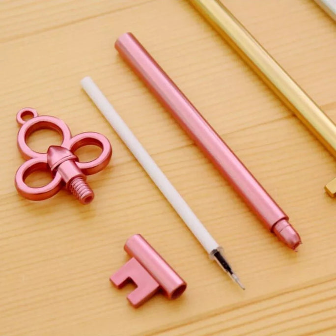 01 PC Plastic Retro Key Gel Pen Candy Color Key Pen Key Gel Pen Student Gel Pen