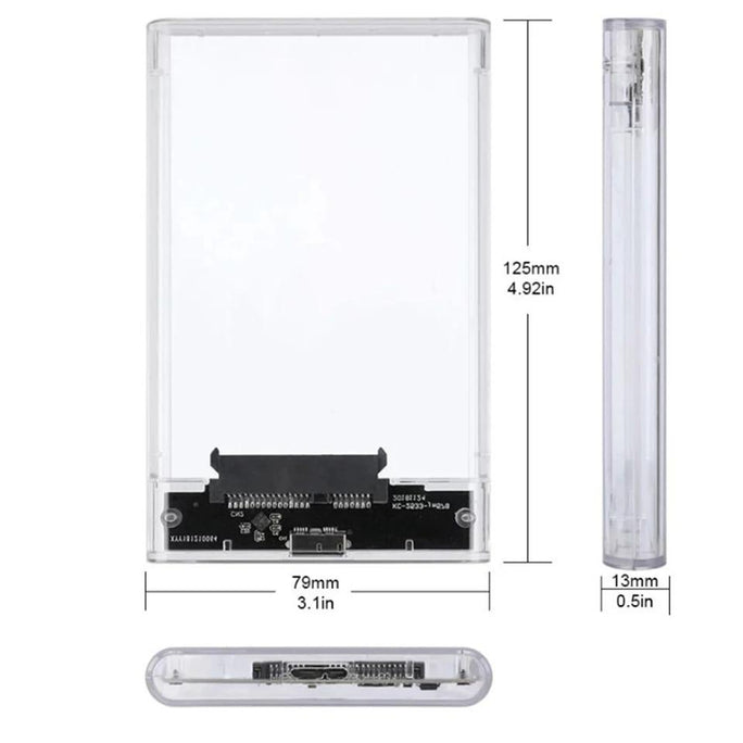 USB 3.0 Transparent HDD Enclosure 2.5" | External Hard Drive Case for SATA
