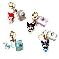 Transparent Coin Holder with Character Mini Snap Button Coin Purse, Cute Card Storage Bag With Keychain
