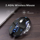 T2 Rechargeable Wireless Gaming Mouse 2.4G USB Silent Click RGB LED 2400DPI