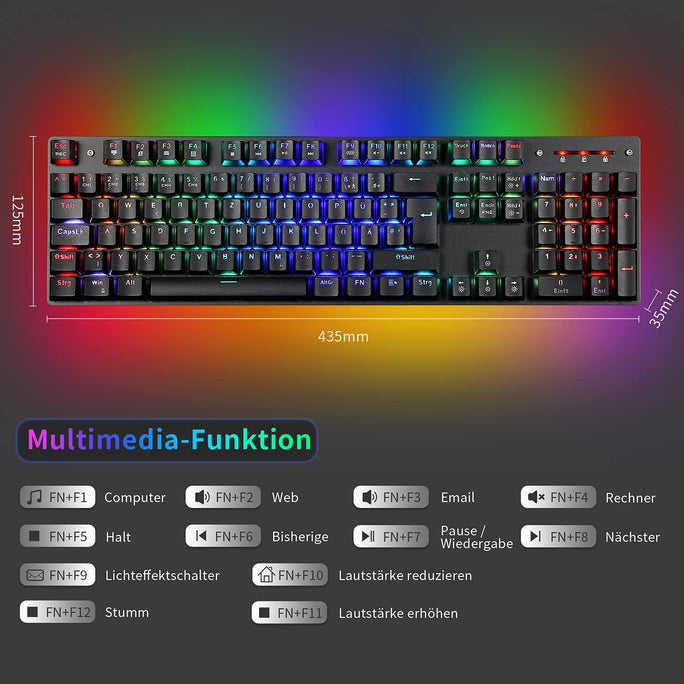 Teamwolf 3 in 1 Gaming Combo Mechanical Gaming Keyboard RGB Backlights 104