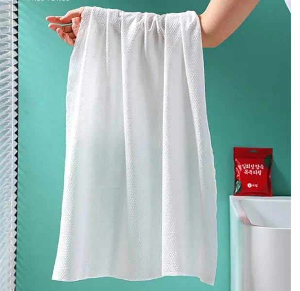 Disposable Bath Towels Soft 70 x 140cm Portable Compressed Towel White Guest Towel for Bathroom (70x140 cm)
