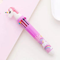 01 Pc Unicorn 10 color Ballpoint Pen for Children's School Office Supplies 0.5mm Push Marker Pen for Cute Korea Kawaii Stationery Gifts