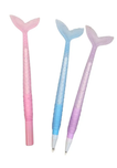 01Pc Cute Fish Tail Gel Pen Cartoon Mermaid Soft Silicone Pens 0.5mm Blue Black Ink Office Writing Kids School Stationery