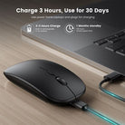 2in1 Rechargeable LED Wireless Mouse | Bluetooth + 2.4GHz Dual Mode | Silent