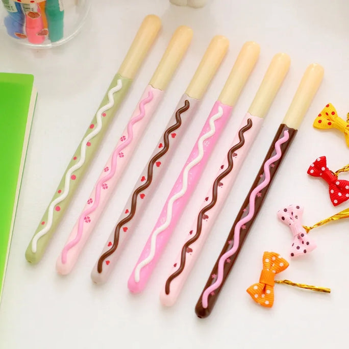 01 PC Biscuit Gel Pen Cute Biscuit Stick Kawaii Cookie Gel Pen School Supplies Stationery Writing Student Gift Kids Rewarding