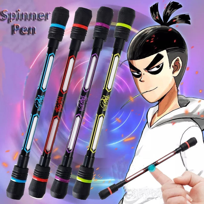 01 Peice of Spinning Writing Pen Student Relieve Stress Rotating Ballpoint Gel Pen Kids Gift Toy Stress Reliever Anti-Slip Hand Spinner Durable and Attractive Cool Finger Whirling Pen Spinner Kid Toy Adult Stress Relief Spinning Pen Stable Pivot Anti-slip