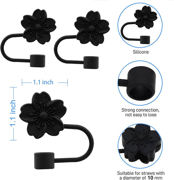 Pack of 2 Silicone Straw Topper Caps for Stanley & Other Tumblers | 10mm Straw Covers Compatible with 30oz & 40oz Tumblers | Reusable Dust-Proof Straw Stoppers