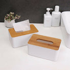 wooden style Tissue Box Plastic Detachable Rectangle Minimally Designed Paper Box for Household Dining Table Living Room Bathroom