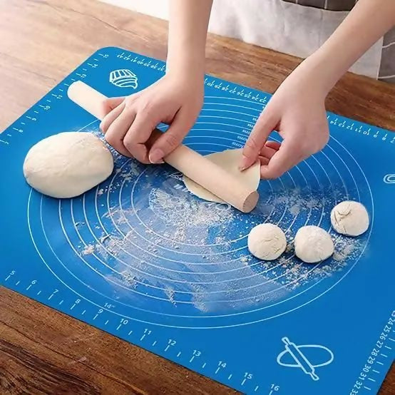 Silicone Baking Roti Mat With Measurements Heat Resistant | Non Stick Flour Rolling Mat | Baking Kneading Dough Pad