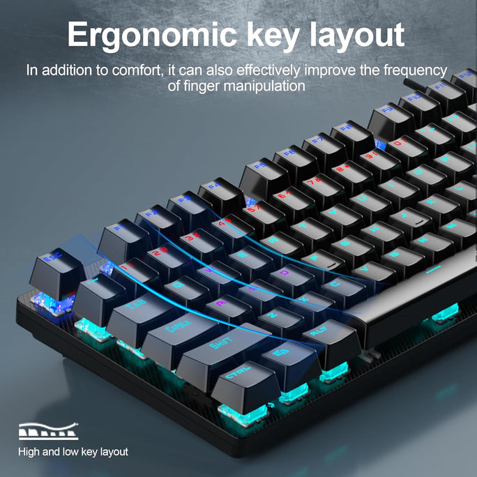 AULA S2022 Rgb Mechanical Gaming Keyboard USB Wired | Blue Switch Clicky Keys