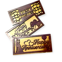 01 Golden color Wooden frame Greeting card Envelopes, to congratulate your loved ones, stylish design of wooden frame of on finest golden color chemical coated cardboard envelope, double taped.