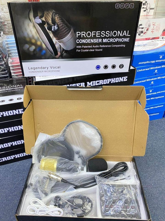 Podcast Equipment Bundle with BM-800 Condenser Microphone & V8 Sound Card |