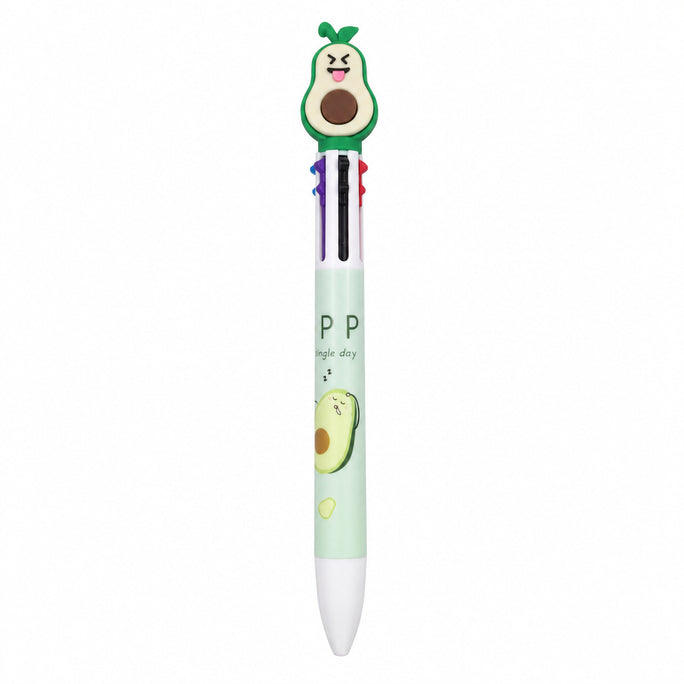 01 Pcs 6 in 1 Multicolor Pen Korean Creative Lovely Avocado Design 06 Colors Cute Shaped Ballpoint Pens,multicolors Press Ball Pens,students Hand Account Pens