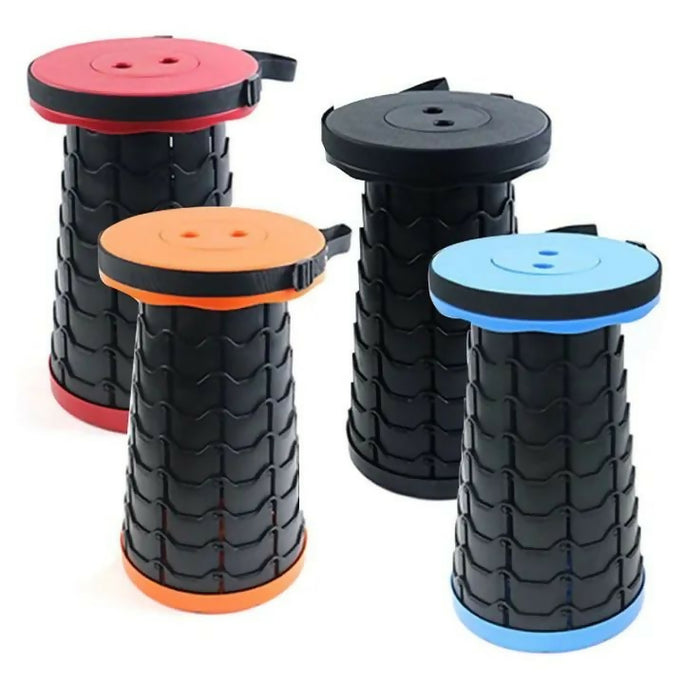 Portable Retractable Folding Stool Chair Latest Smart Outdoor Foldable Collapsible Lightweight Seat Chair Stool for Camping Traveling Picnic Car Easy to Carry Anywhere