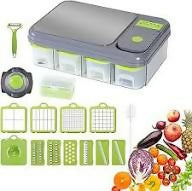 Multifunctional Vegetable Chopper with Container And Cutting Board, Suitable for Chopping
