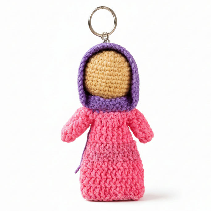 Handmade Crochet Hijabi Doll Keychain Charm gift