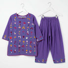 Kids Fitt Girls Purple Hand Embroidered Khaddar 2 Piece Suit – Farshi Shalwar