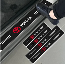 4PCS Original Carbon Fiber Car Door Sill Protector Sticker For Toyota Car Accessories Protective Door Sill Sticker Car Stickers Stickers For Car